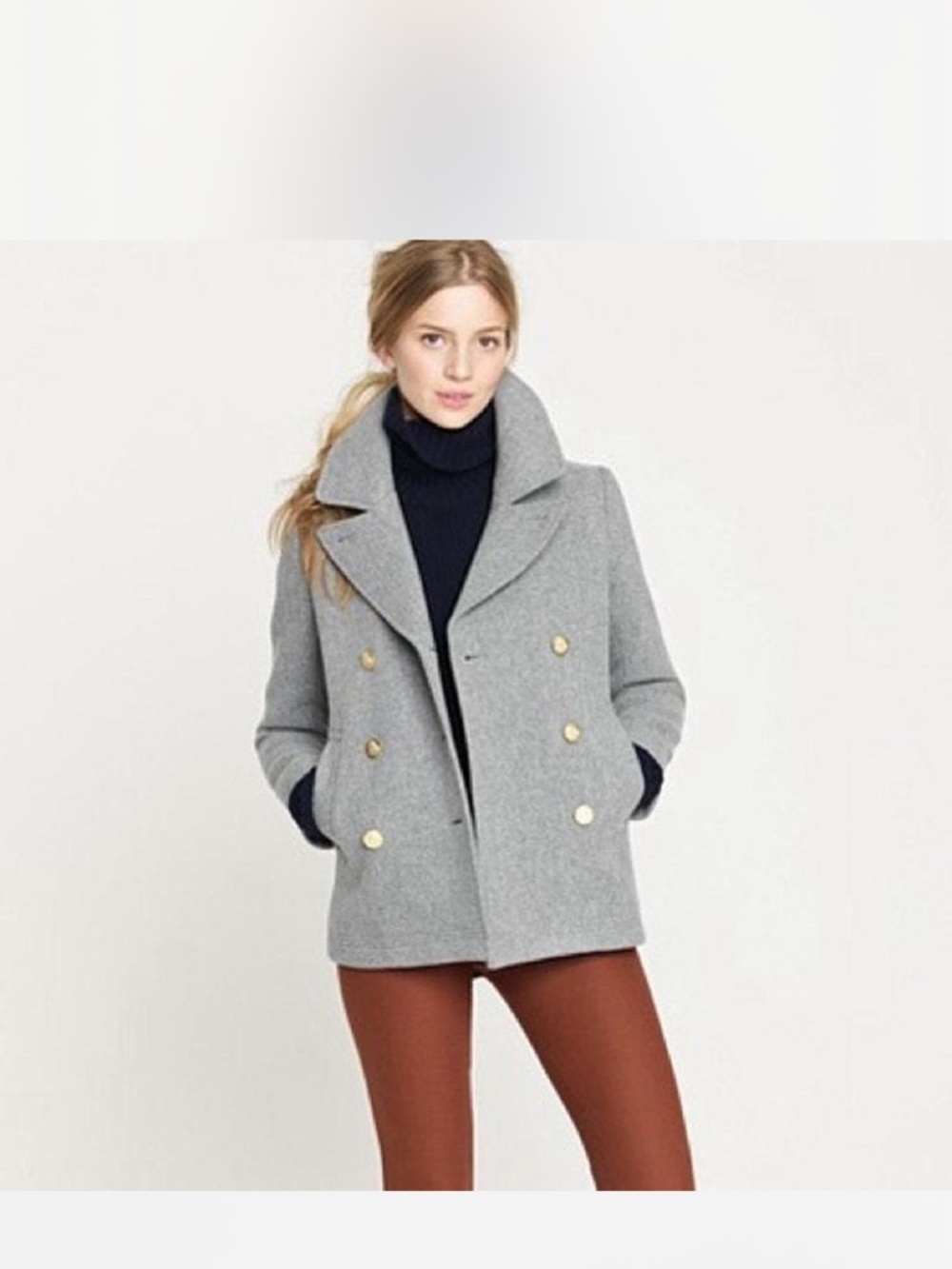 J.Crew Women's Majesty Peacoat in grey wool coat